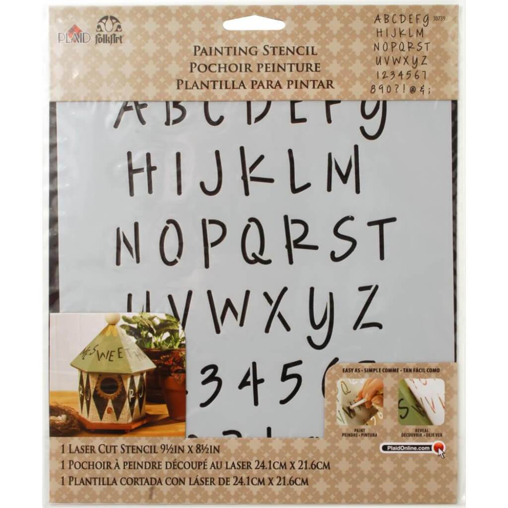 FolkArt Painting Stencil Alphabet Lite