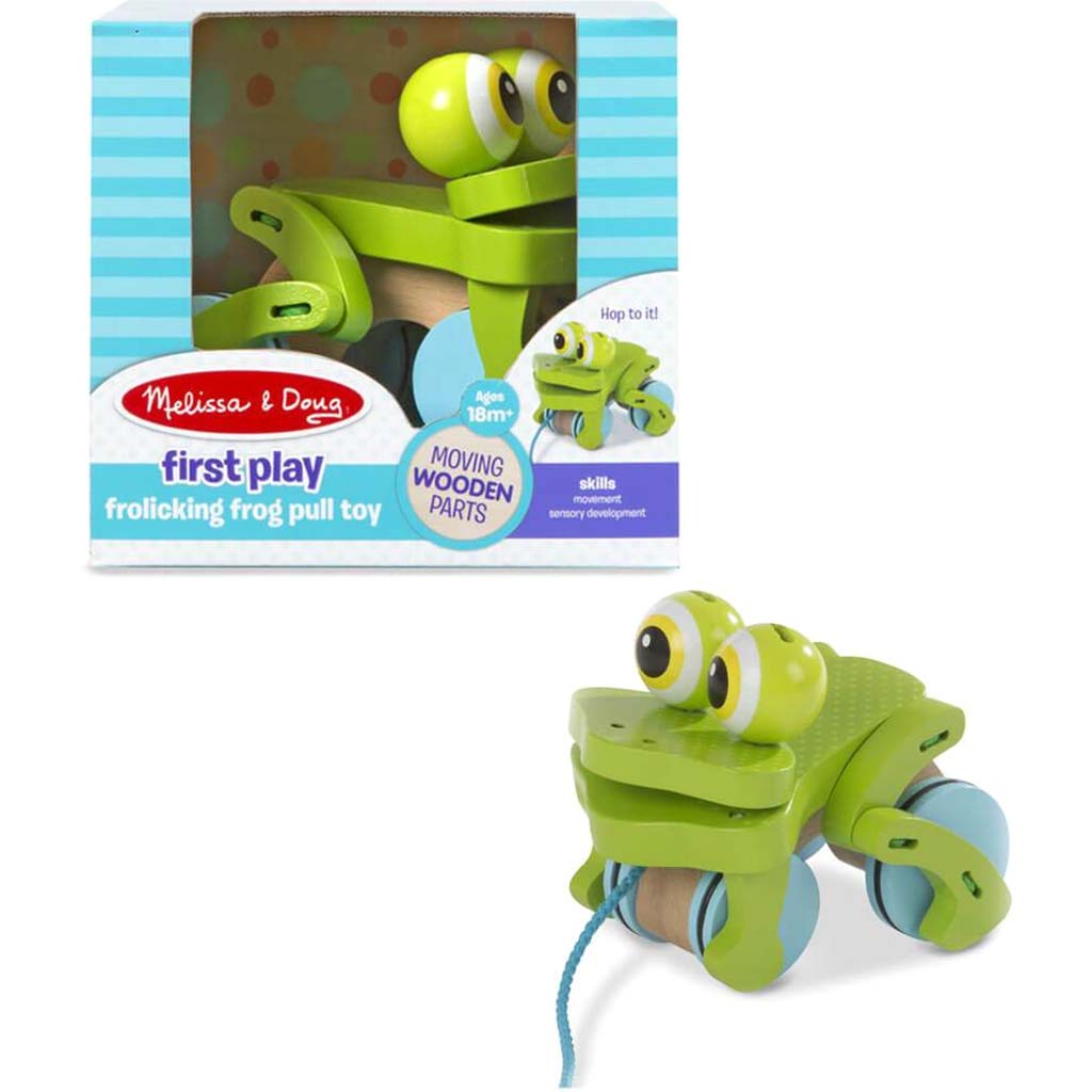 First Play Frolicking Frog Wooden Pull Toy