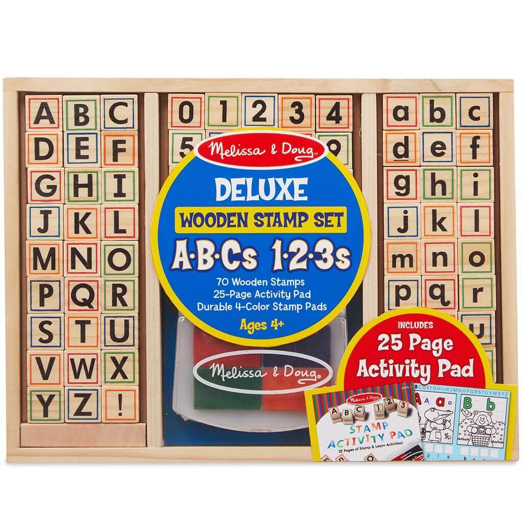 Deluxe Wooden Stamp Set - ABCs 123s