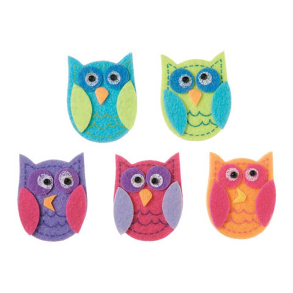 Felties Felt Stickers Funky Owl 10 pieces 