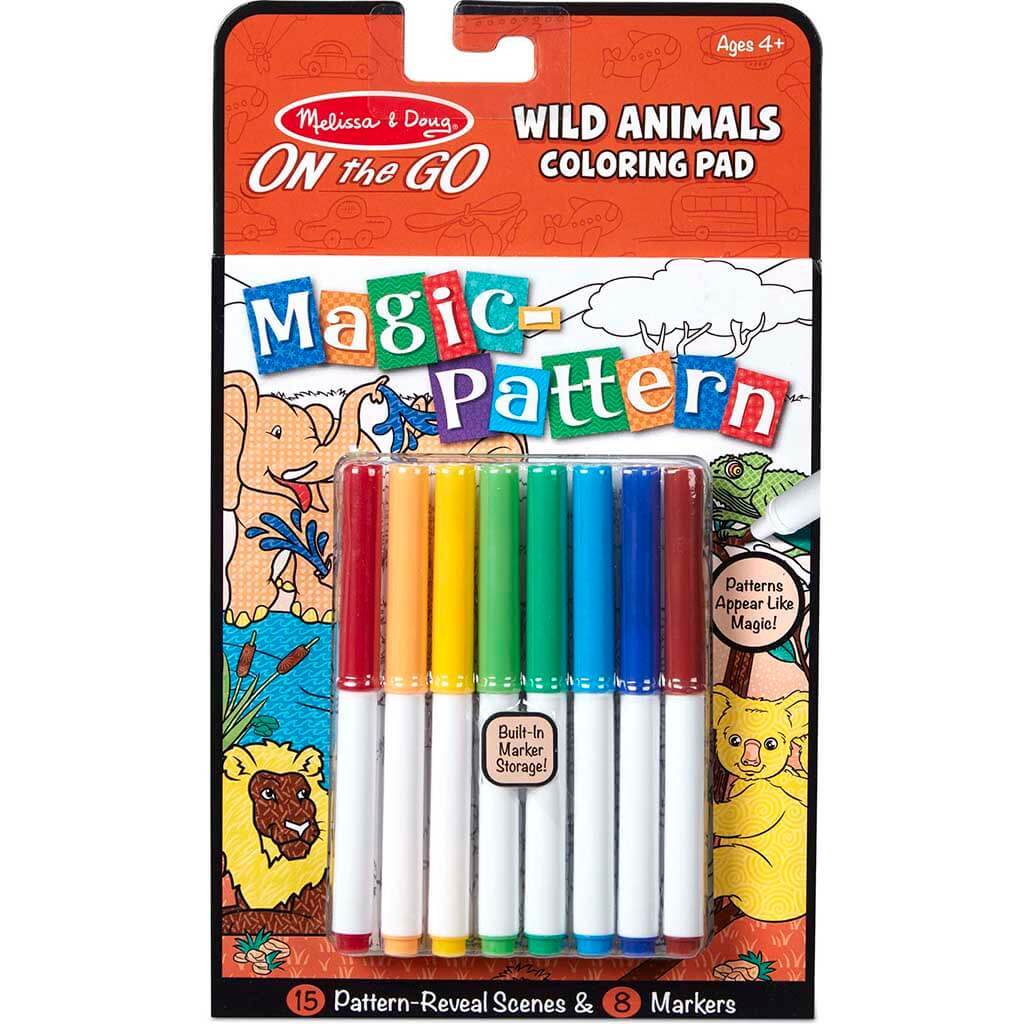 Magic-Pattern - Wild Animals Coloring Pad - On the Go Travel Activity