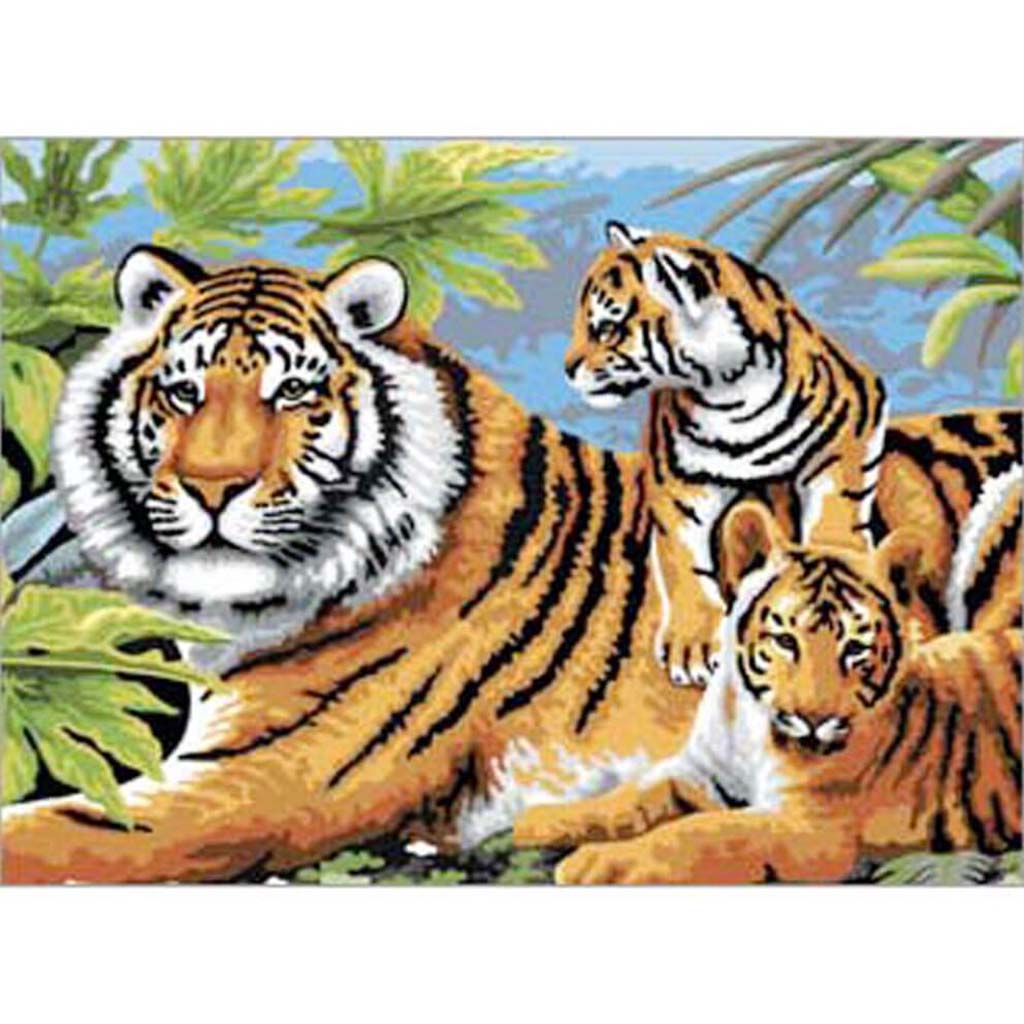 Painting By Numbers Junior Large Tiger &amp; Cubs