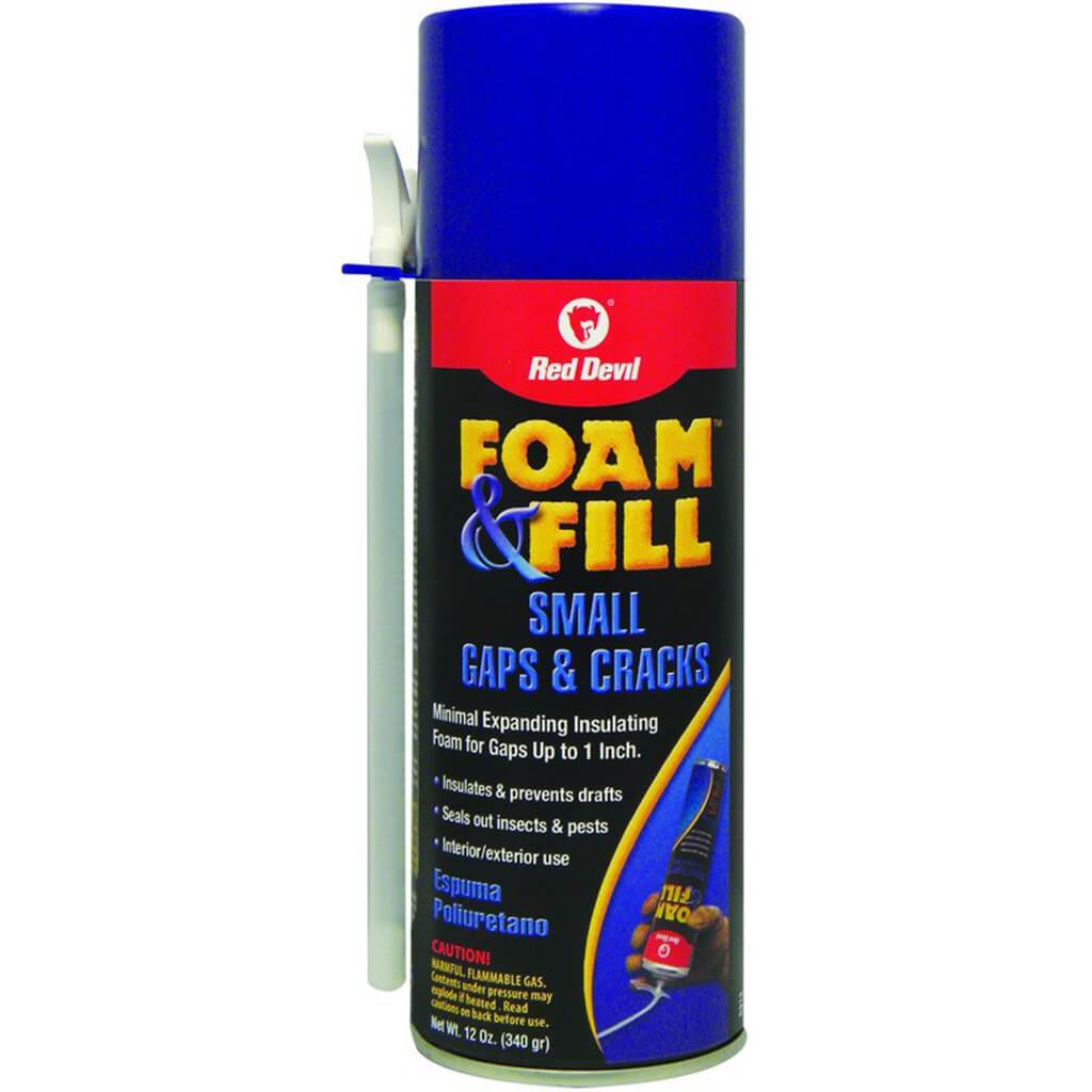 Red Devil Foam &amp; Fill Minimal Expansion Foam Sealant, Champagne, 12oz Aerosol Can