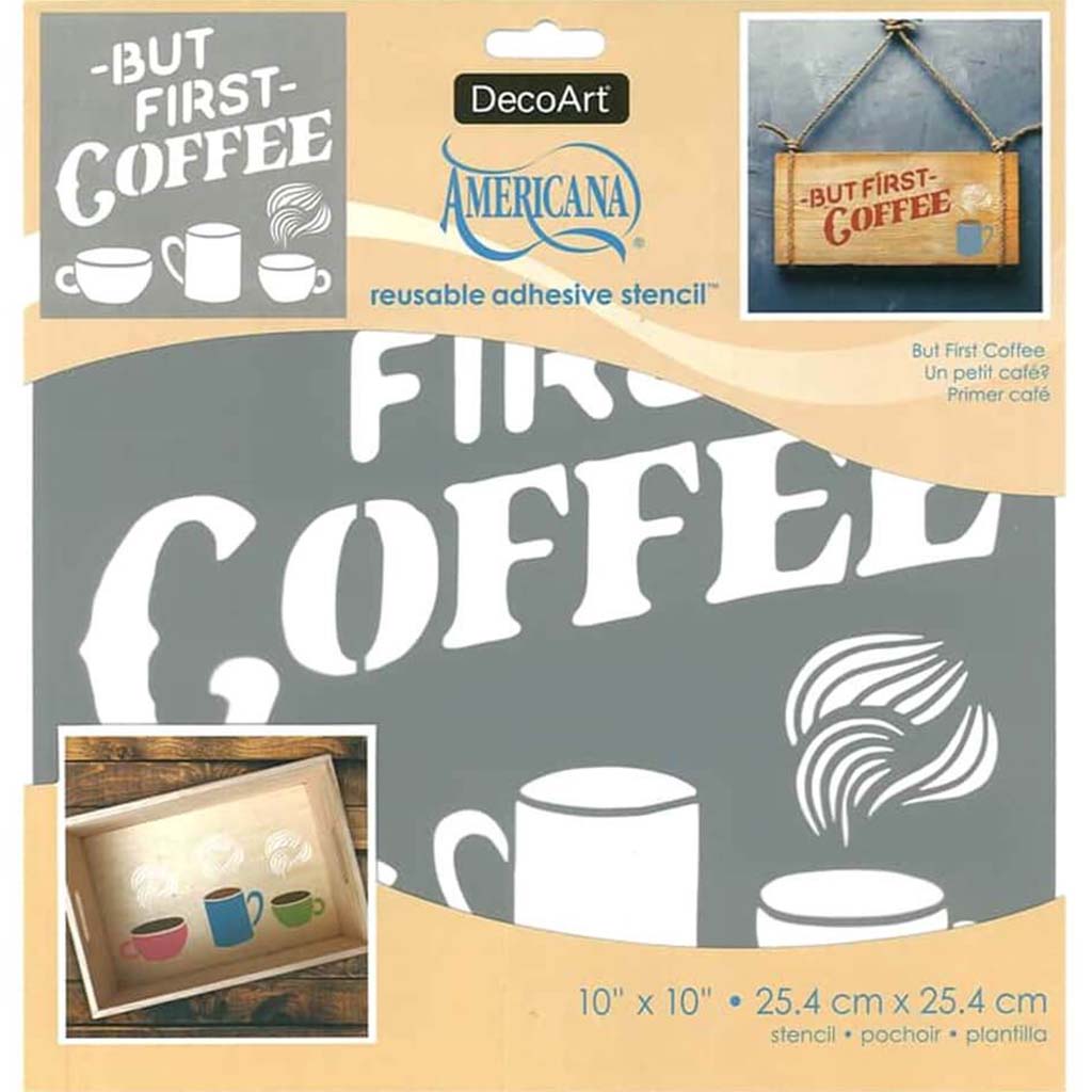Americana Adhesive Stencils Coffee 10X10
