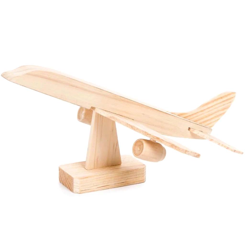 Wood Model Kit Jumbo Jet 7 x 4in