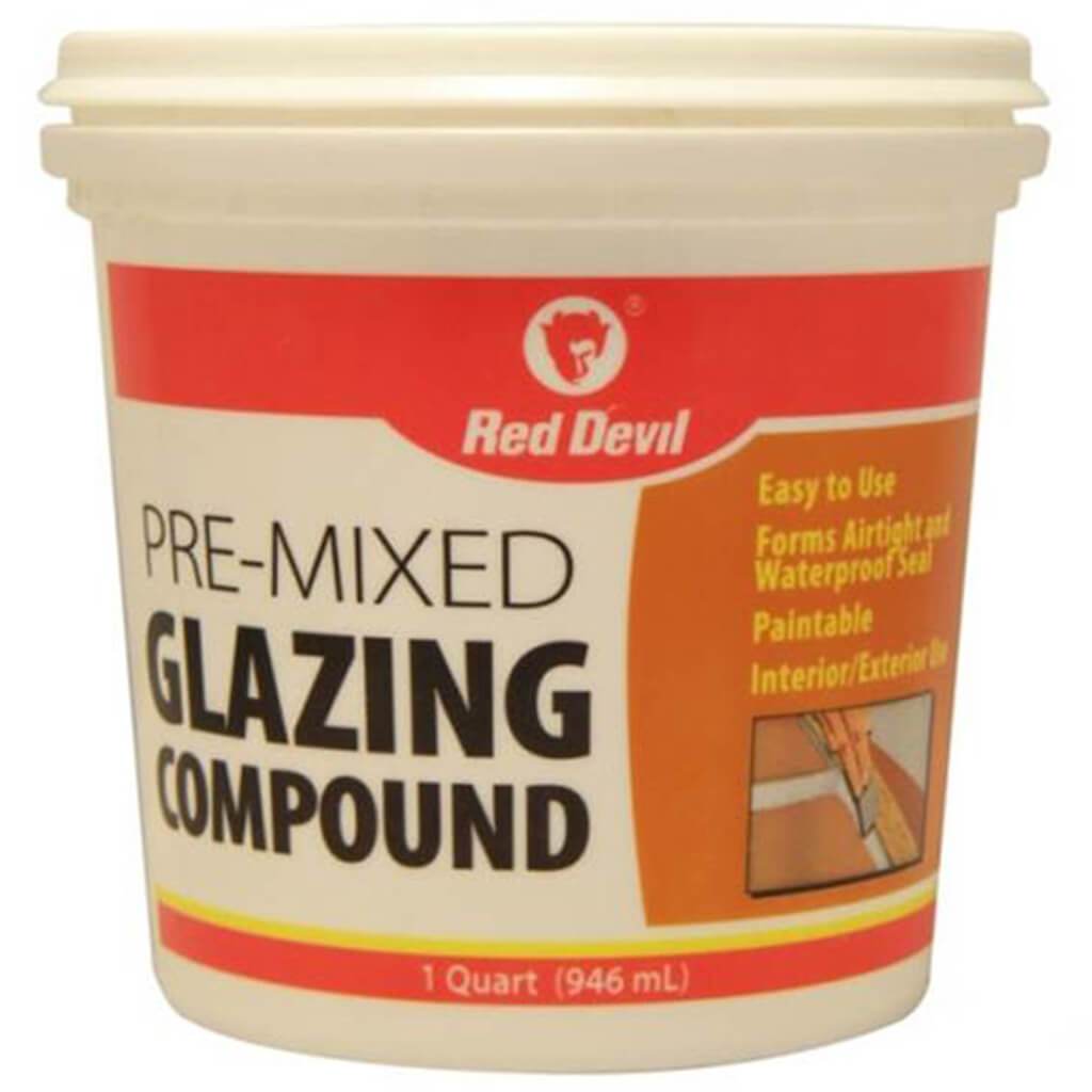 Red Devil Glazing Compound, Off-White, 1qt Tub