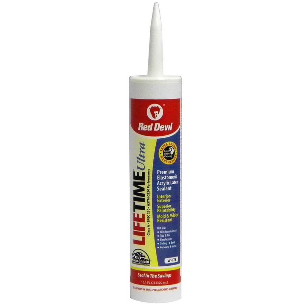 Red Devil Lifetime Acrylic Sealant, White, 10.1 fl-oz Cartridge