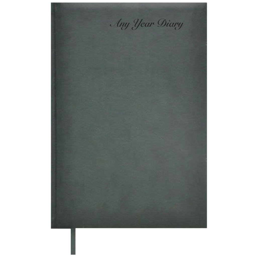 Any Year Diary, Padded Cover Green