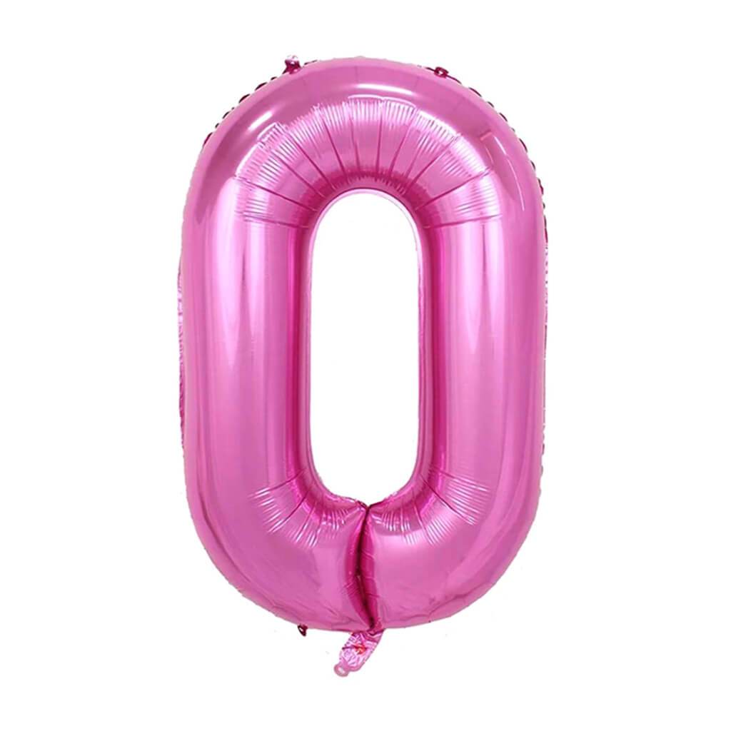 Giant Pink Foil Number 0 Balloon 34in