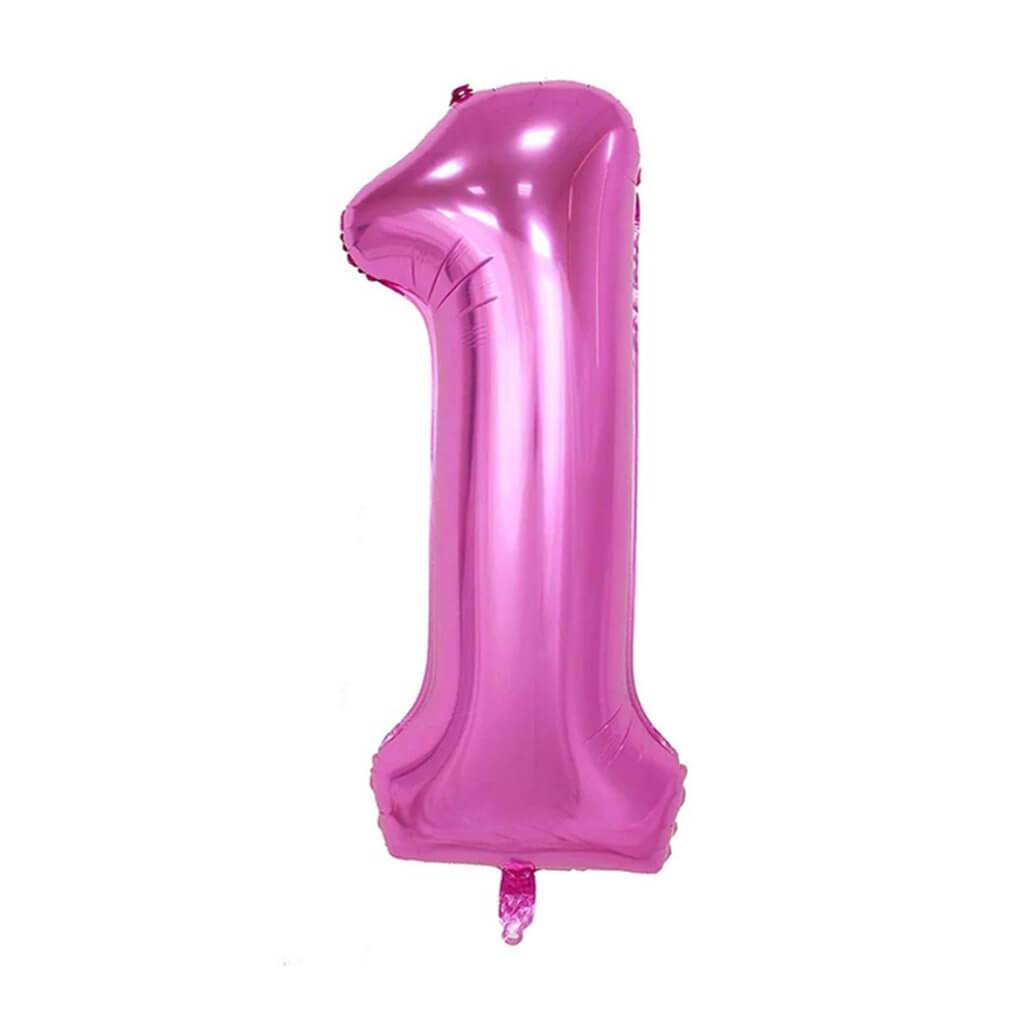 Giant Pink Foil Number 1 Balloon 34in