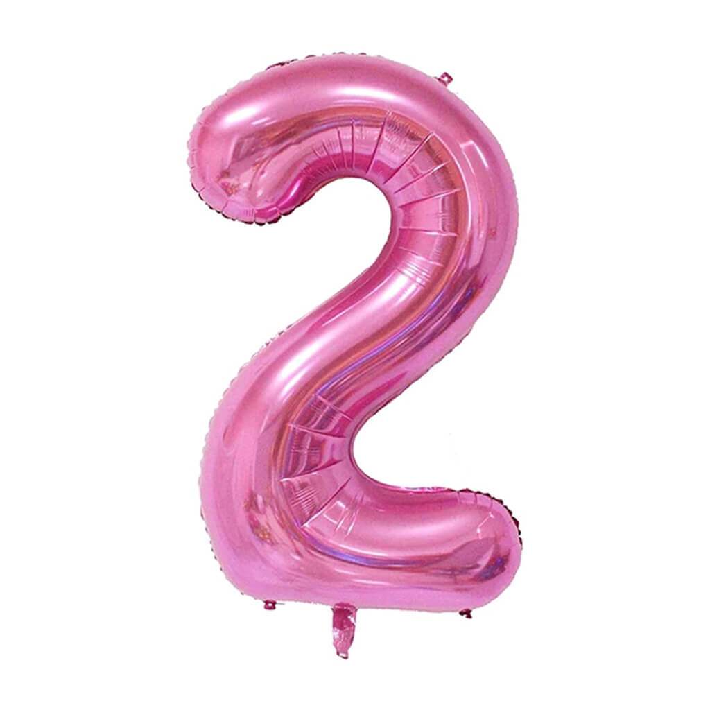 Giant Pink Foil Number 2 Balloon 34in