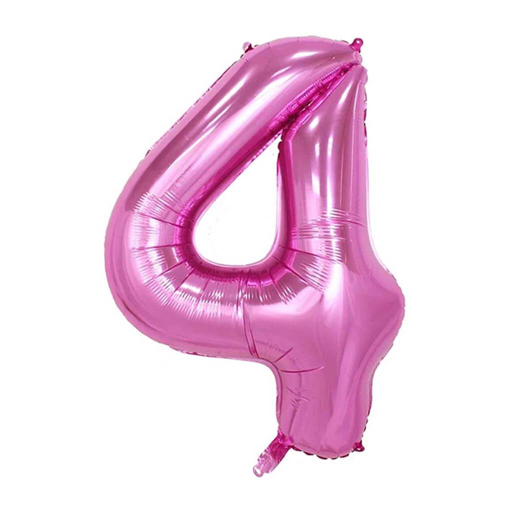 Giant Pink Foil Number 4 Balloon 34in