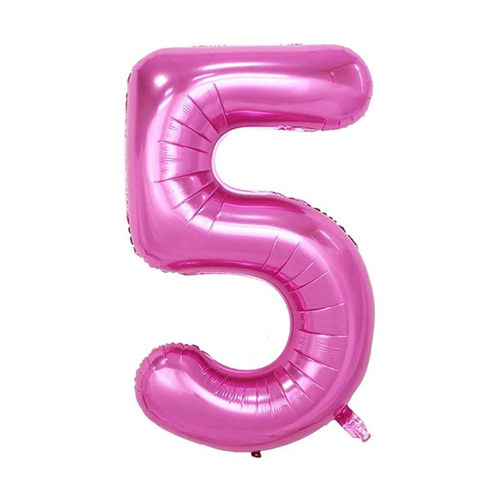 Giant Pink Foil Number 5 Balloon 34in