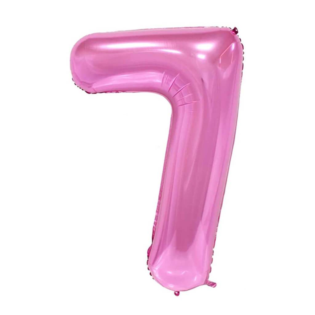 Giant Pink Foil Number 7 Balloon 34in