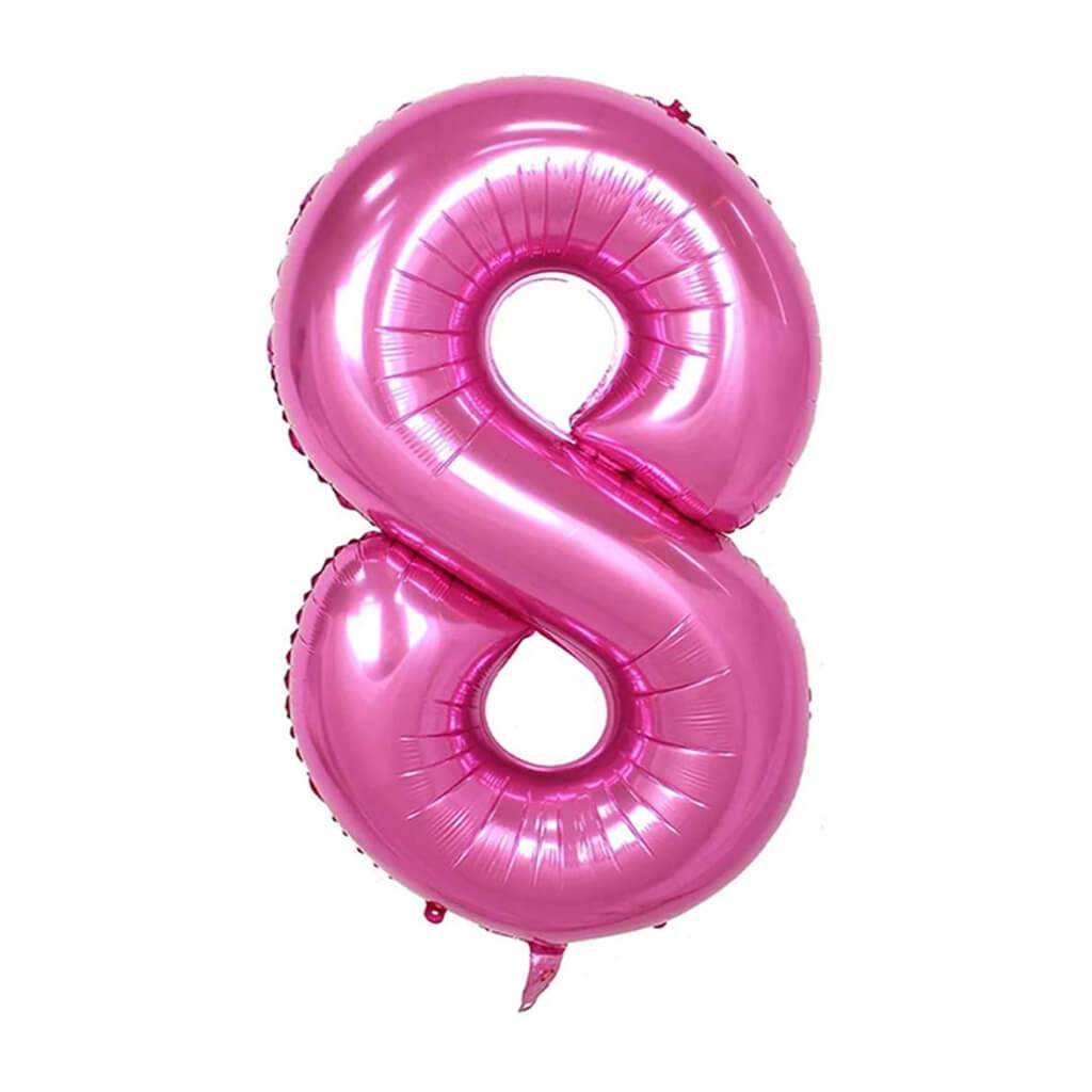 Giant Pink Foil Number 8 Balloon 34in