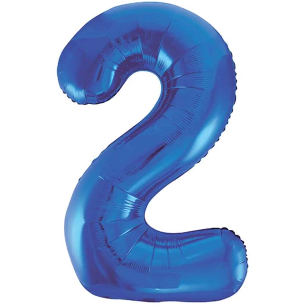 Giant Blue Foil Number 2 Balloon 34in