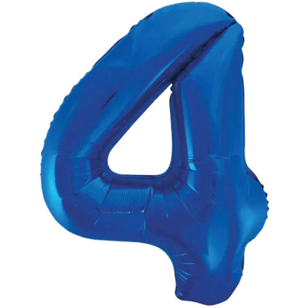 Giant Blue Foil Number 4 Balloon 34in