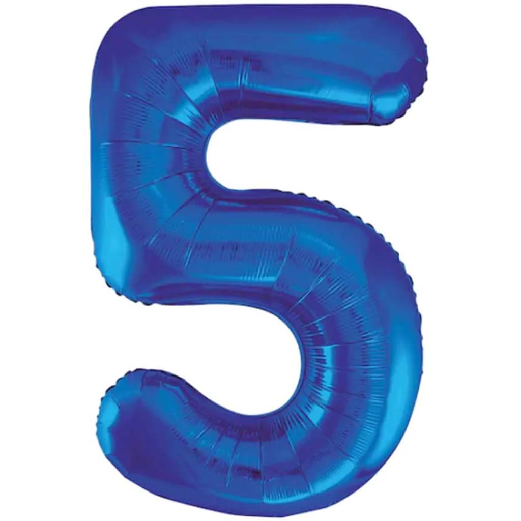 Giant Blue Foil Number 5 Balloon 34in