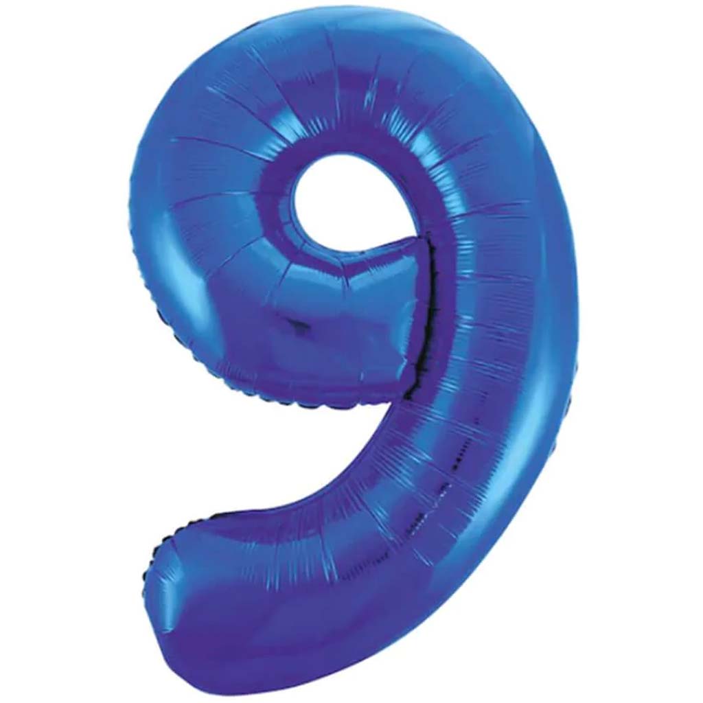 Giant Blue Foil Number 9 Balloon 34in