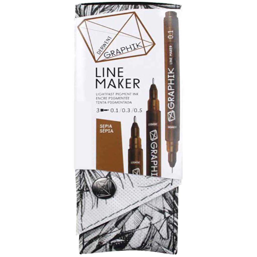 Graphik Line Maker Sepia Pack of 3