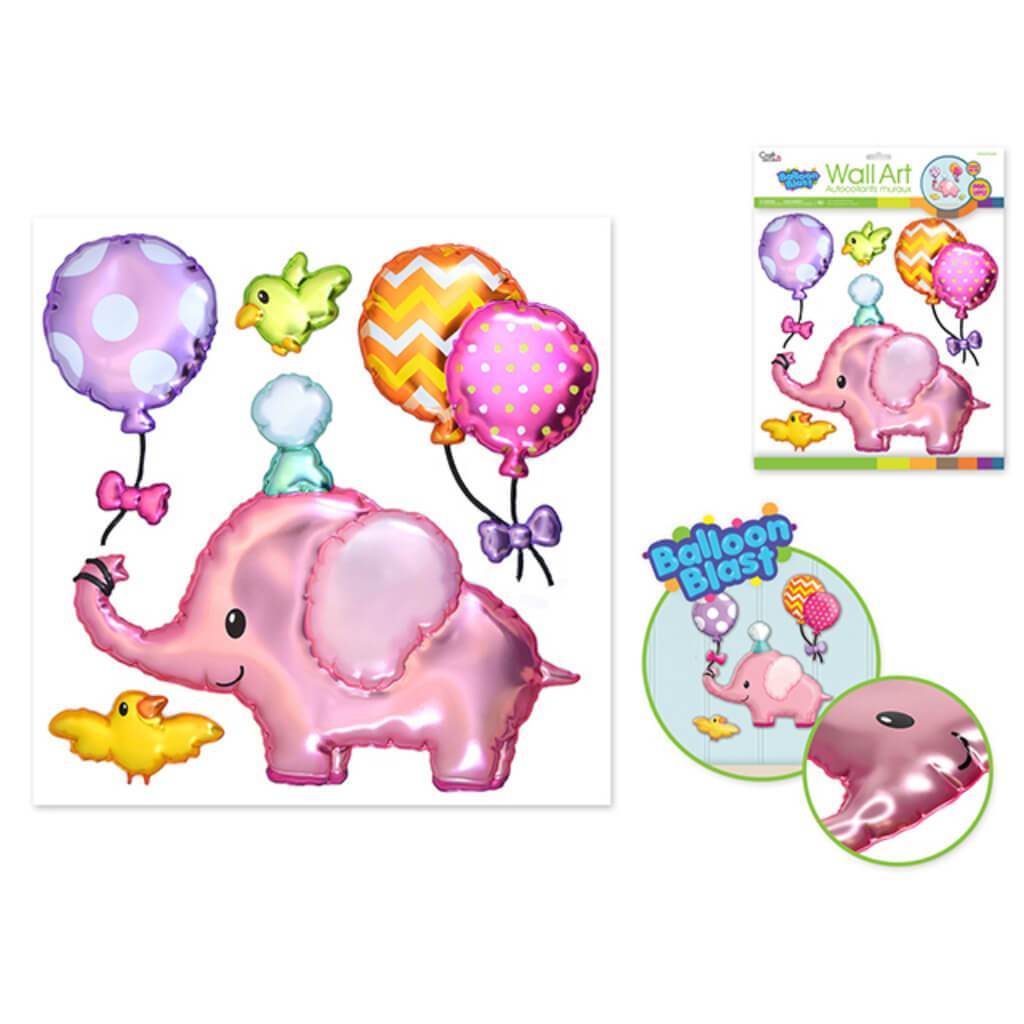 BALLOON BLAST WALL ART BABY ELEPHANT 12IN X12.4IN