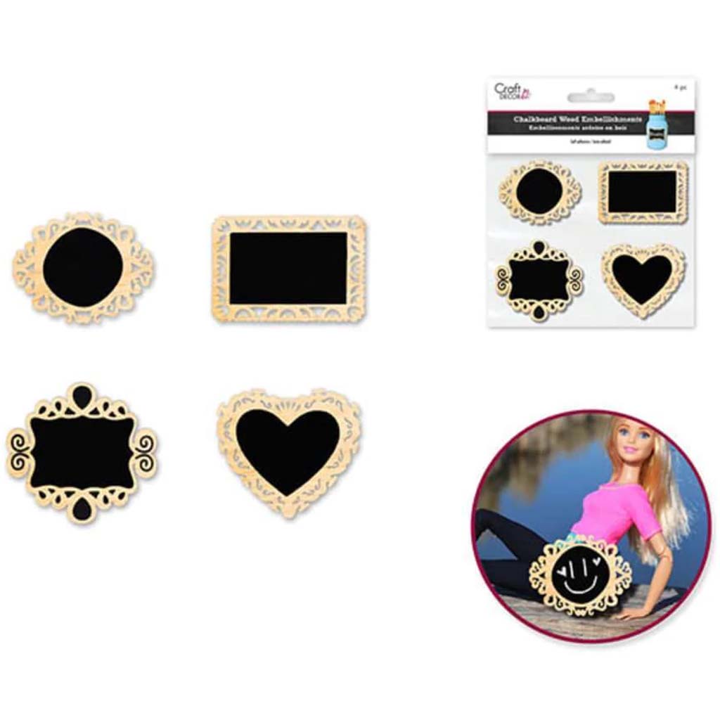 CHALK-IT-UP 3D WOOD FANCY STICKER 4PCS EMBELLISHM STYLE 2
