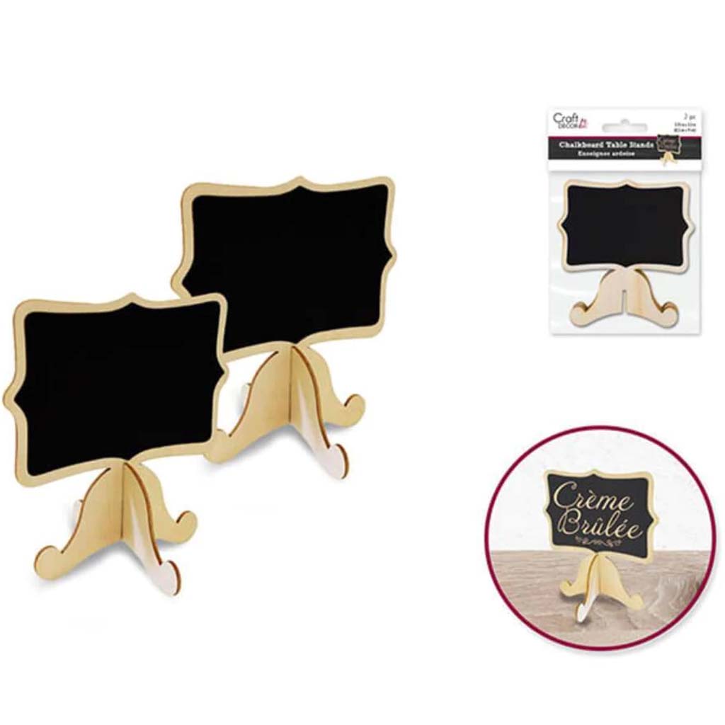 CHALKBOARD TABLE STAND 2PC BRACKET RECTANGLE 3.25IN X 3.5IN