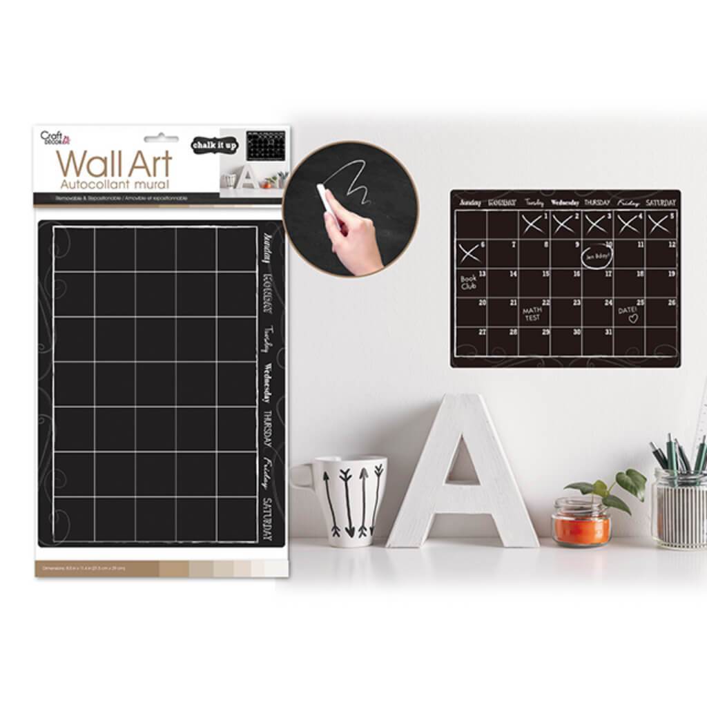 CHALKBOARD/WALL ORGANIZER STICKER TO DO CALENDAR 8IN X 10.5IN