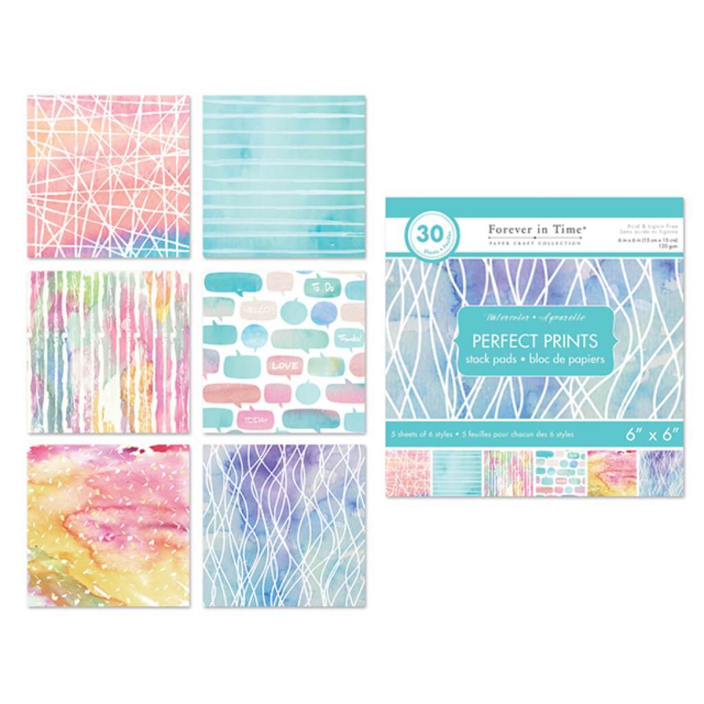 PAPER PADS:PERFECT PRINTS STACK PACK OF 30 ASSORTED WATERCOLOR 2