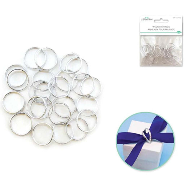 A BRIDES WISH WEDDING RINGS 24PCS METAL 3/4IN SILVER
