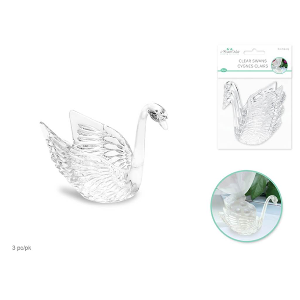 A BRIDES WISH: CLEAR SWAN 3PCS 3IN