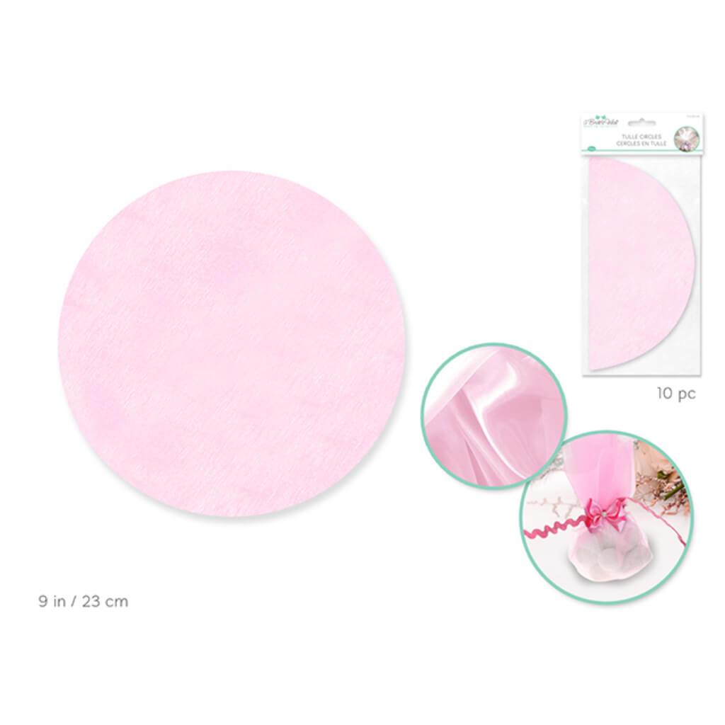 A BRIDES WISH: TULLE CIRCLES 10PCS SHEER LIGHT PINK 9IN