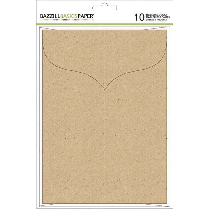 Bazzill Basics Kraft Scalloped Cards & Envelopes 5x7 Cardmaking Set