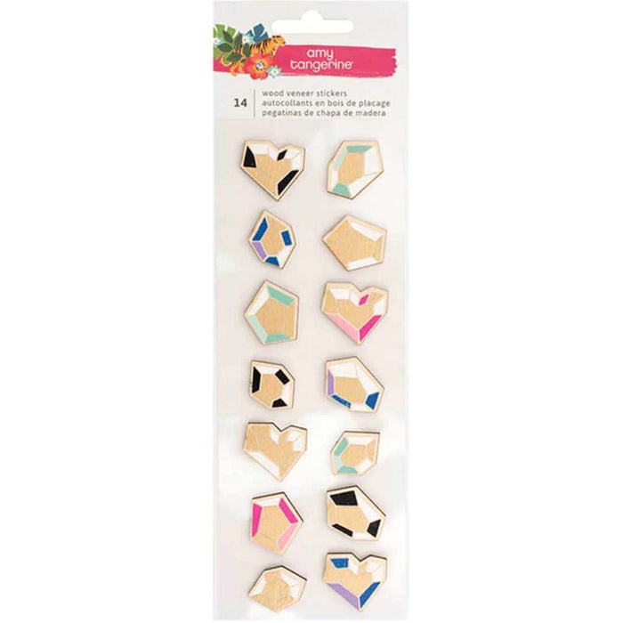 Amy tangerine 14pcs Wood Veneer stickers