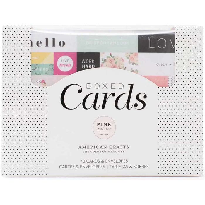 Pink Paislee C'est La Vie 40pcs Cards & Envelopes 4in x 6in