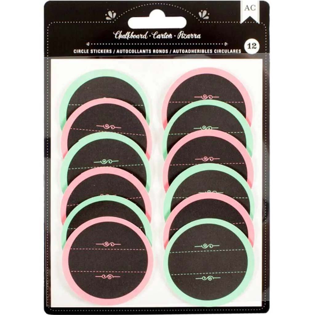 12pcs Circle Chalkboard Sticker Pack