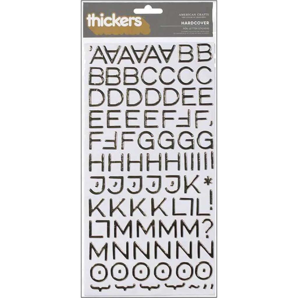 Alphabet Stickers Hardcover Foil Gold