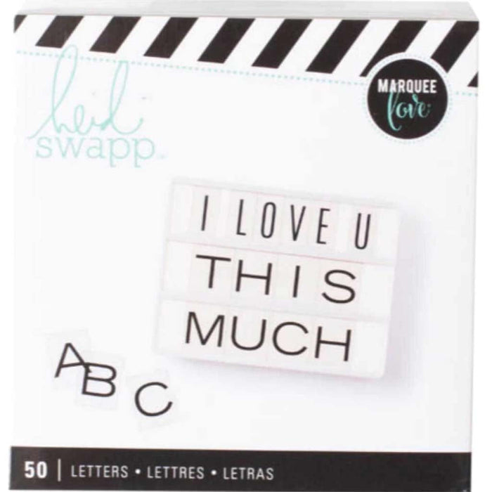 Heidi Swapp Lightbox Alphabet Inserts 50pc Wide Black