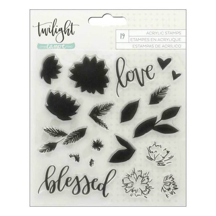 One Canoe Two Twilight 19pcs Acrylic Stamp Set