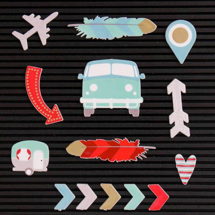 DCWV 14pcs Letterboard Icon Pack - Travel