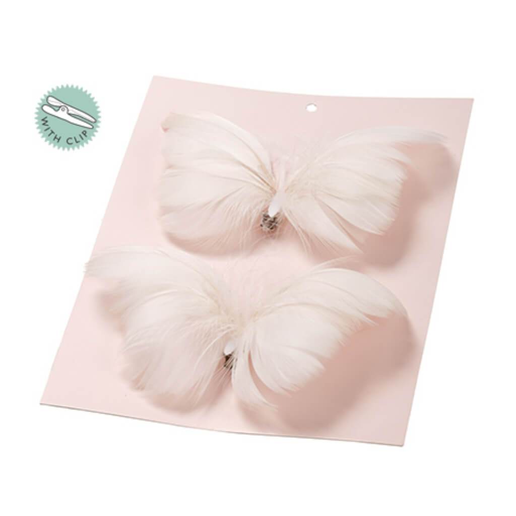 Butterfly With Clip in Plastic Bag Blush 4inW x 5.5inL