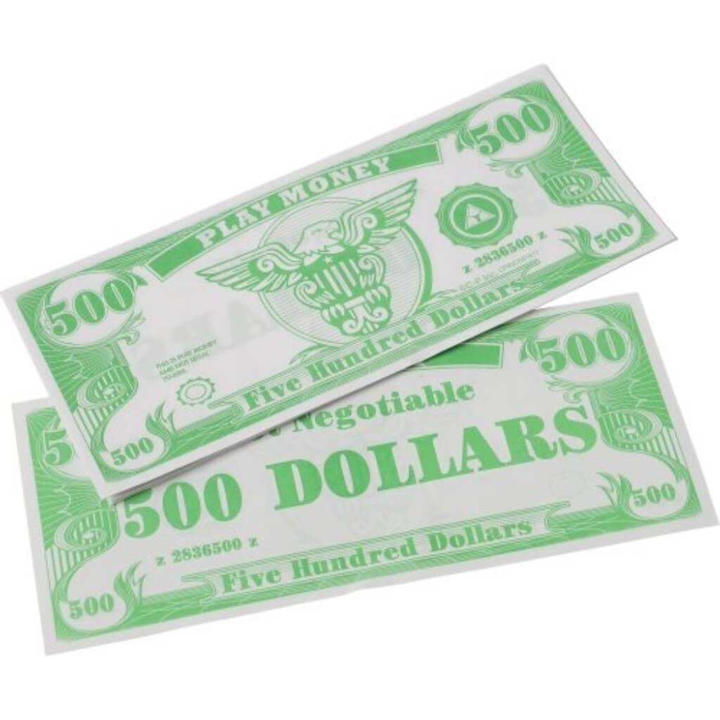 Paper Play Money Bulk 250 $500 Bills 