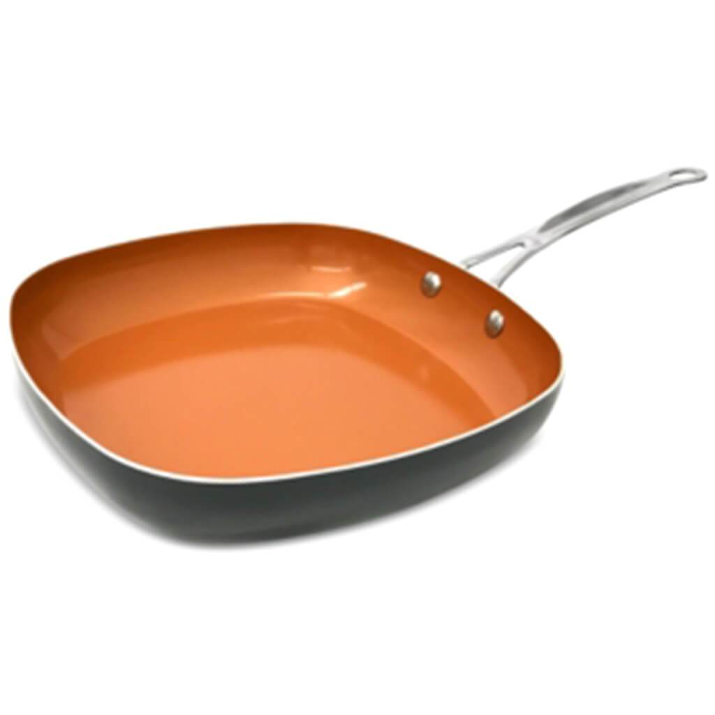 Steel Copper Square Shallow Pan