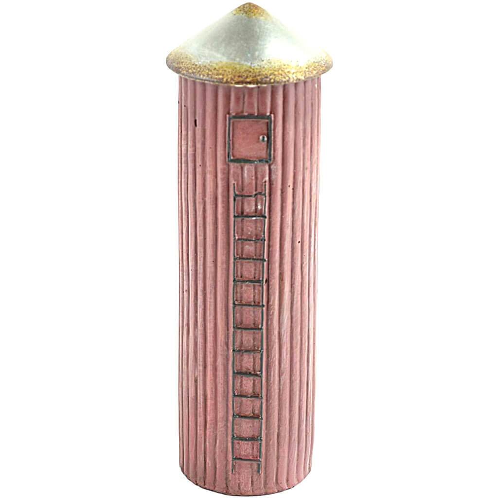 Miniature Garden Red Silo 7in