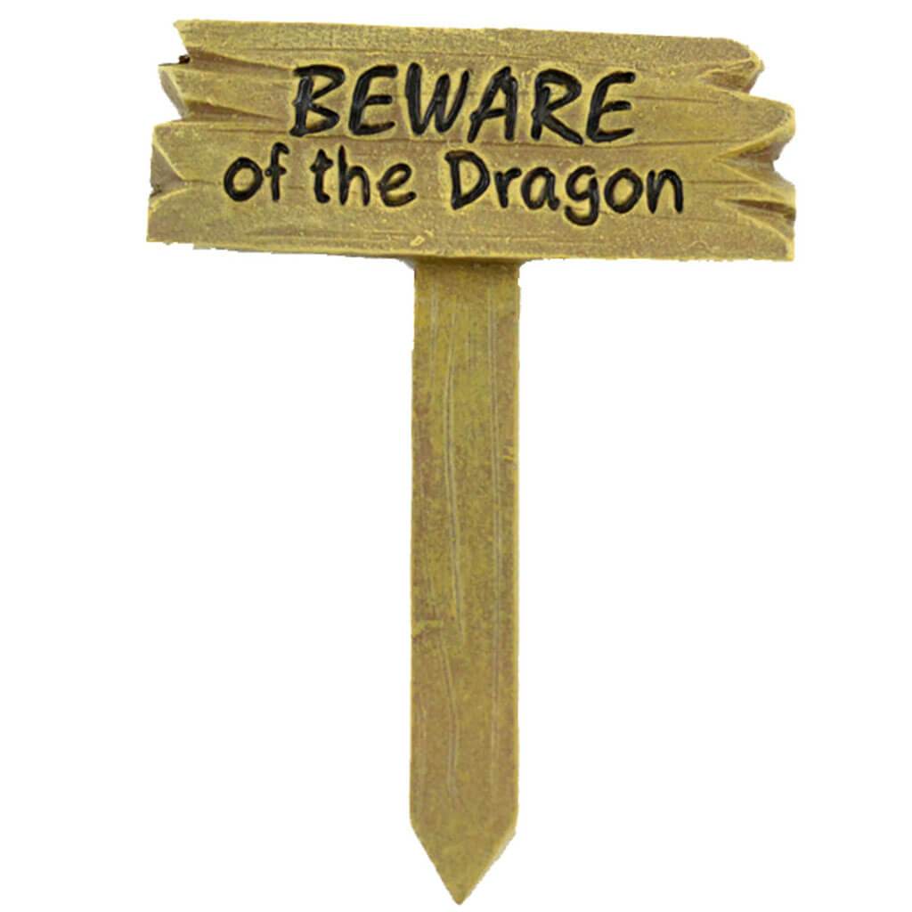 Miniature Garden “Beware of the Dragon” Sign 2.5in