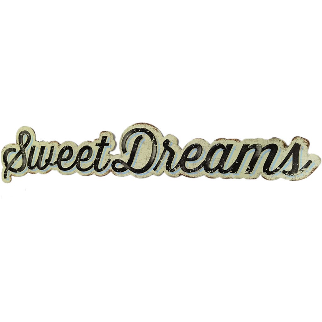 Vintage Tin Sign Sweet Dreams Embossed 35.5 x 6in