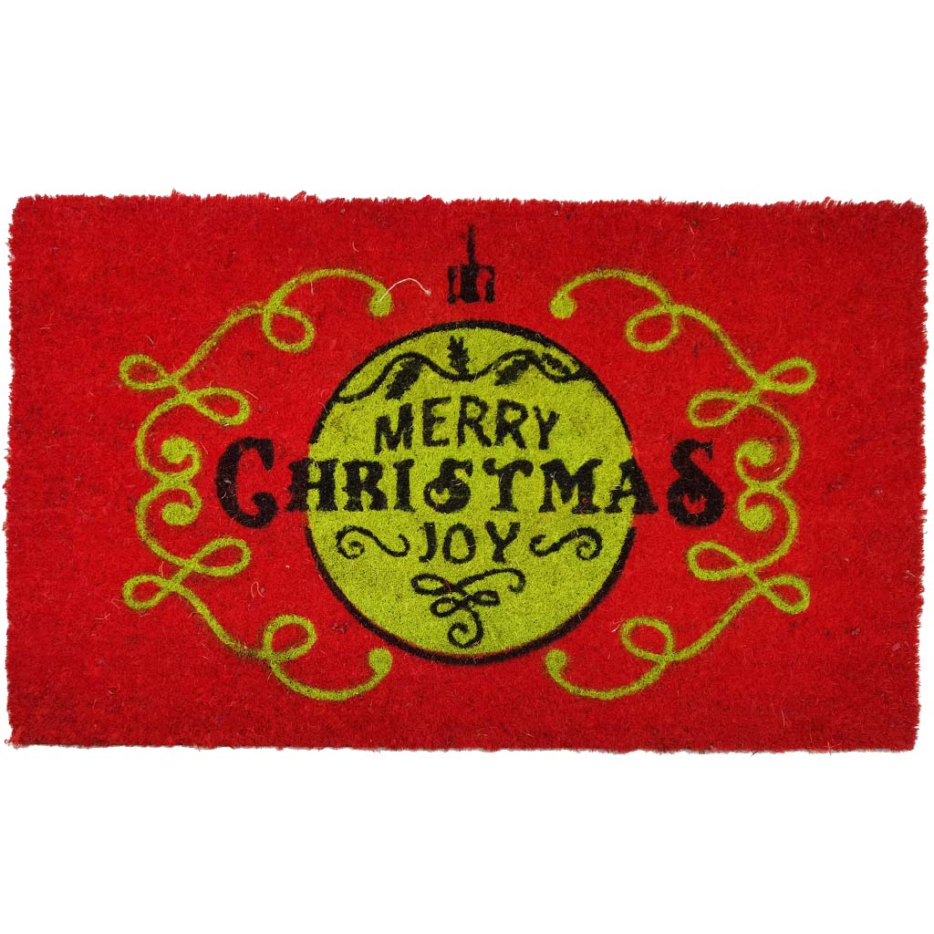 Christmas Coir Doormat Merry Christmas &amp; Swirl Design 18in x 29.5in