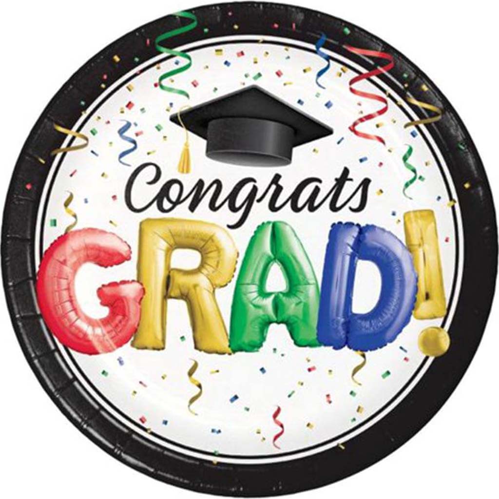 #1 Grad Paper Dinner Plates 9in 12/8ct