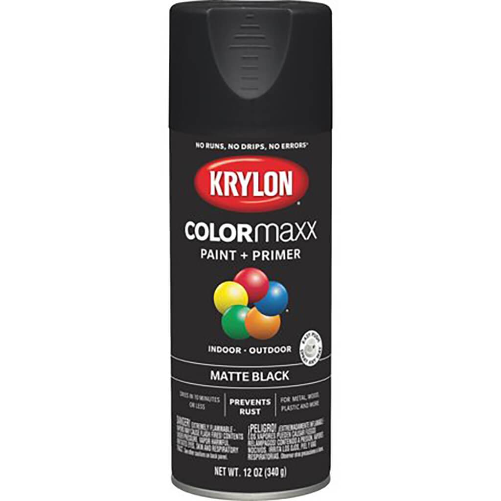 Paint Spry Matte Black 12Oz