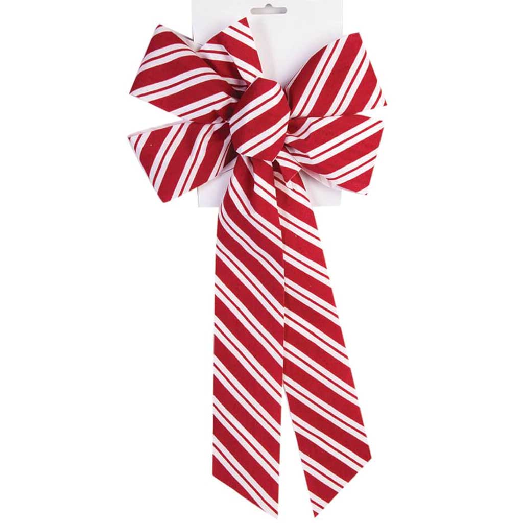 Candy Cane 11.4inX17.7in Striped Bow